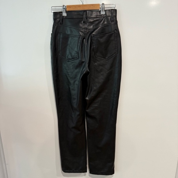 Abercrombie & Fitch Curve Love 90s Straight Vegan Leather Pants - Picture 5 of 9